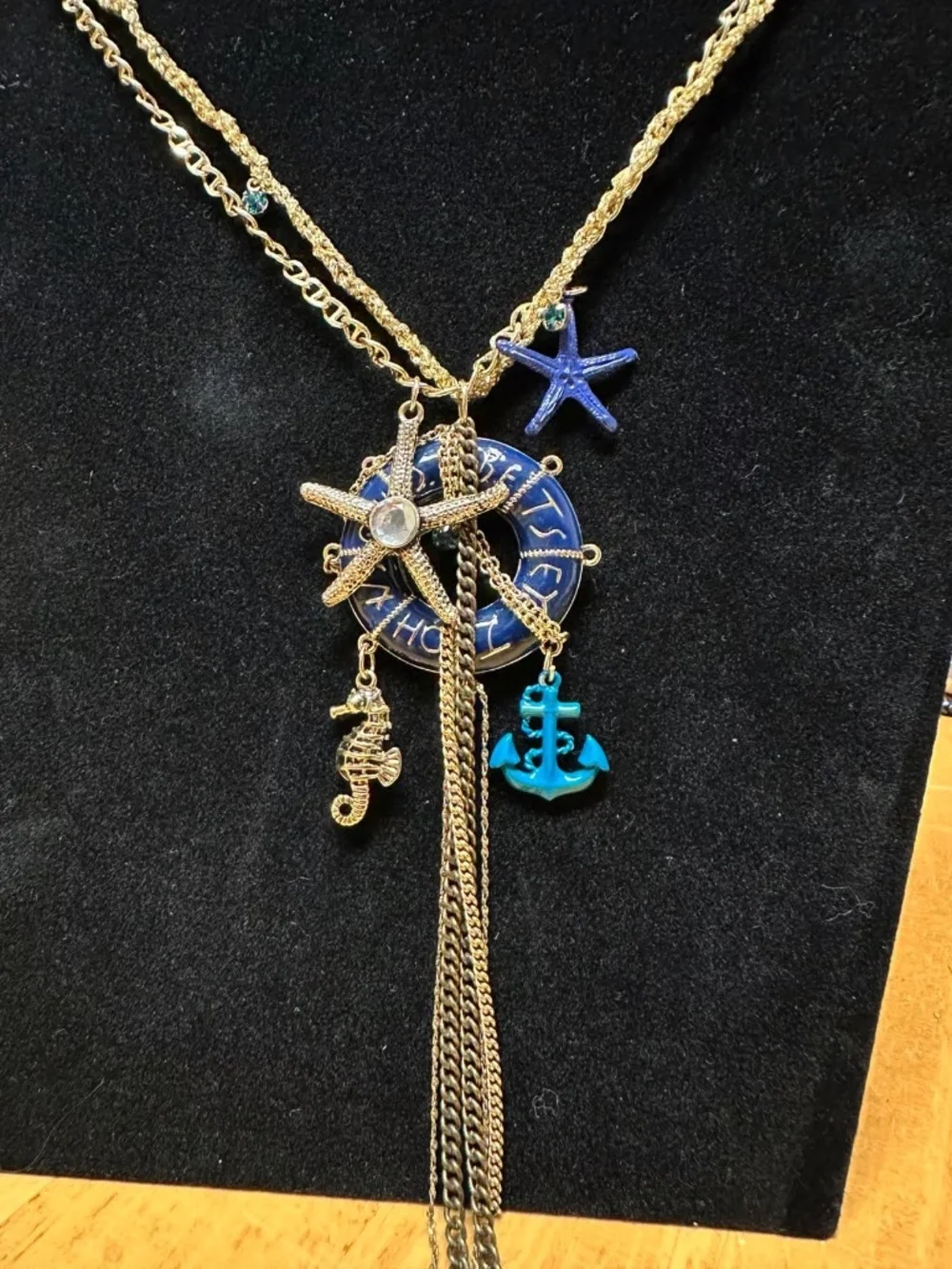 Betsey Johnson Life Preserver Nautical Necklace - Picture 1 of 7